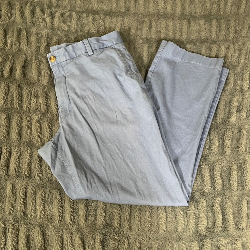 Vineyard Vines Breaker Pants Mens 34x27 Blue Cotton Spandex Flat Front‎ Chinos